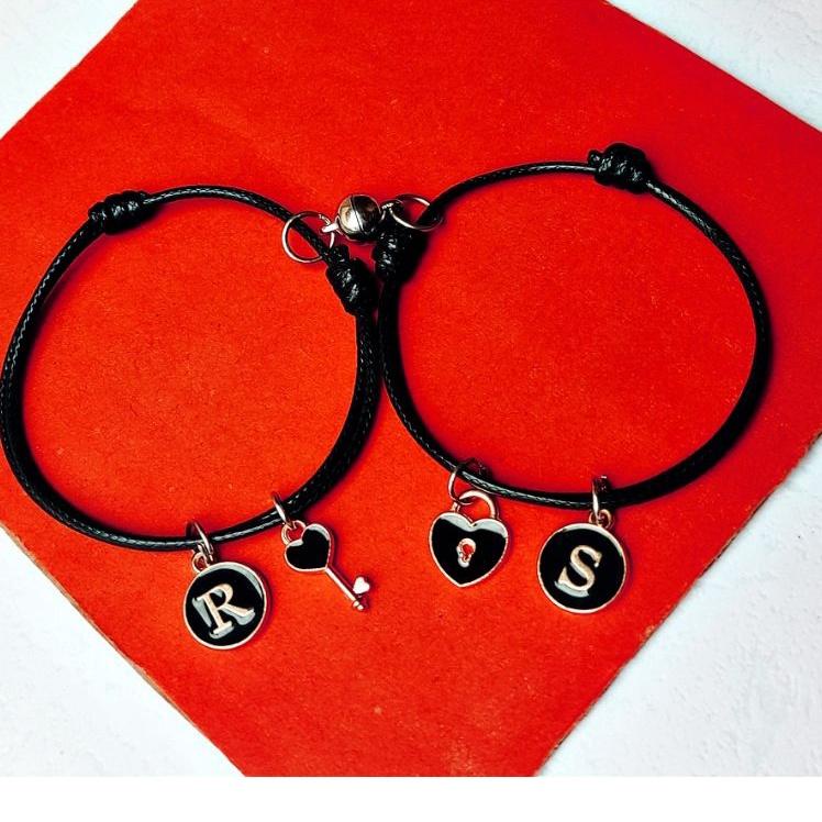 Grosir Favorit GELANG COUPLE KUNCI GEMBOK EPOXY / GELANG TALI PASANGAN MAGNET / GELANG KUNCI GEMBOK 