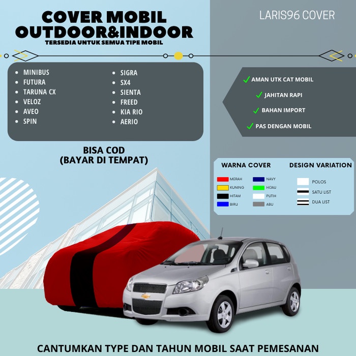 [BISA COD] Sarung Mobil Chevrolet Spin Cover Mobil Minibus Futura Taruna Sigra - Veloz / Perlengkapa