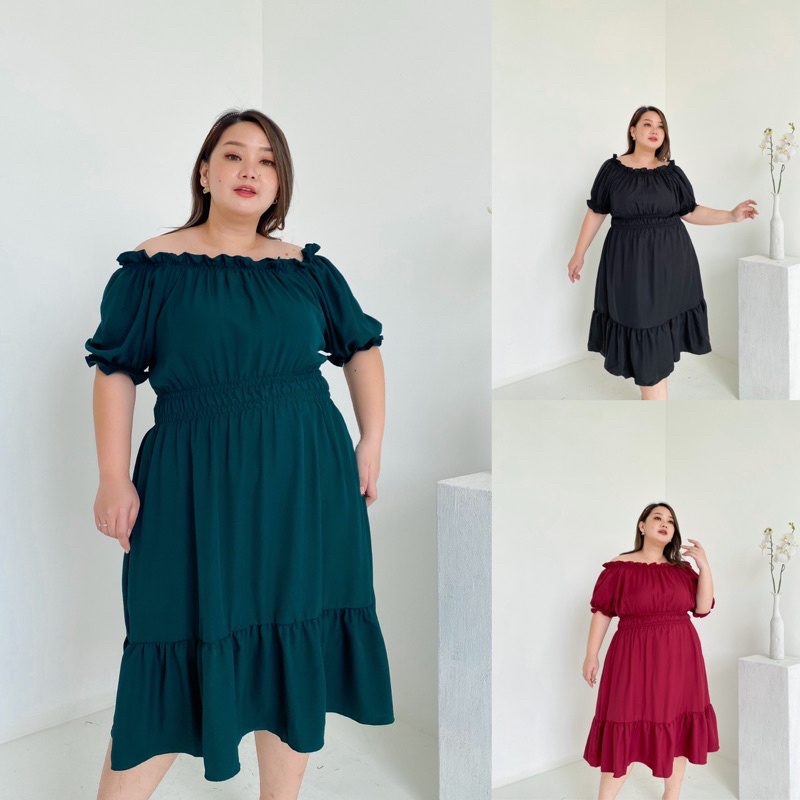 CLAYTON Sabrina Bigsize Dress | Dress Jumbo Wanita | Dress Natal Bigsize