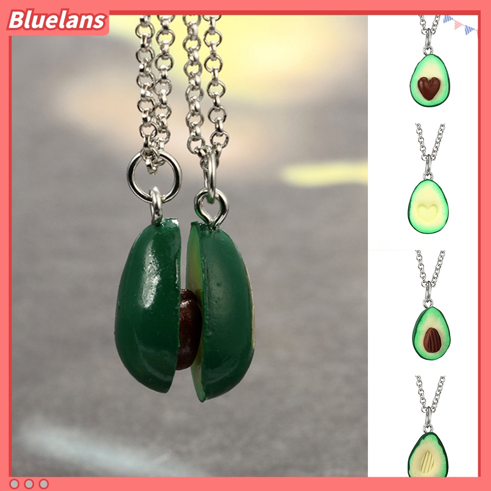 Bluelans Lovely Avocado with Nuclear 3D Clay Alloy Necklace Decor Couple Neck Chain Gift