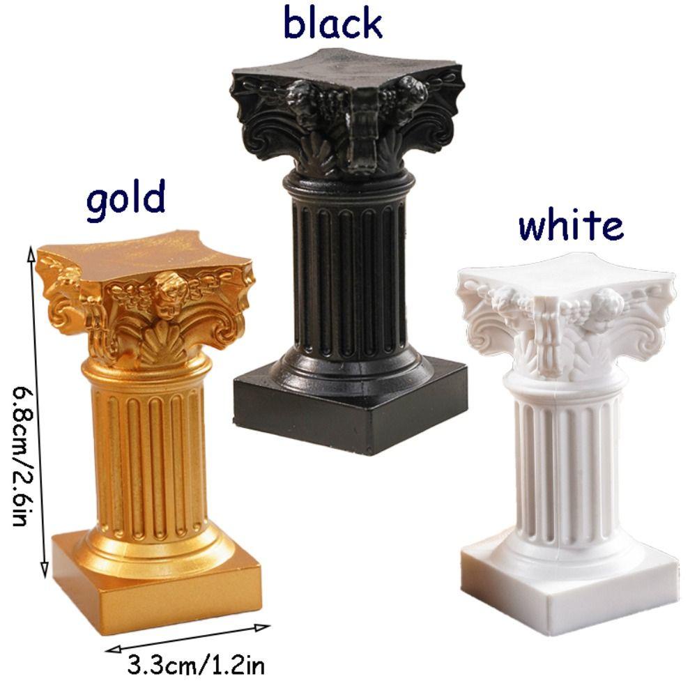 [Elegan] Kolom Romawi Bahan ABS Klasik Desktop Ornamen Dekorasi Rumah Klasik Arsitek Scene Candlestick