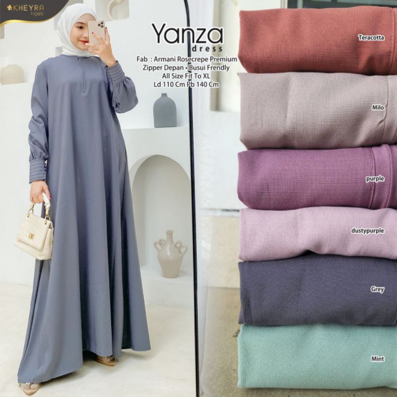 Yanza maxy, bahan Armani rosecrepe premium, Ld.110 Pb.140 busui, by Kheyra