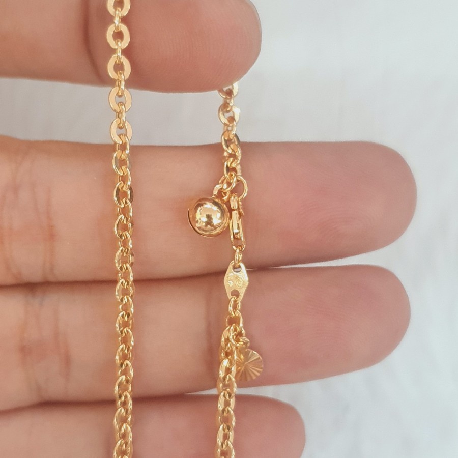 gelang kaki hollow fancy klintingan emas 70% 700 70 %