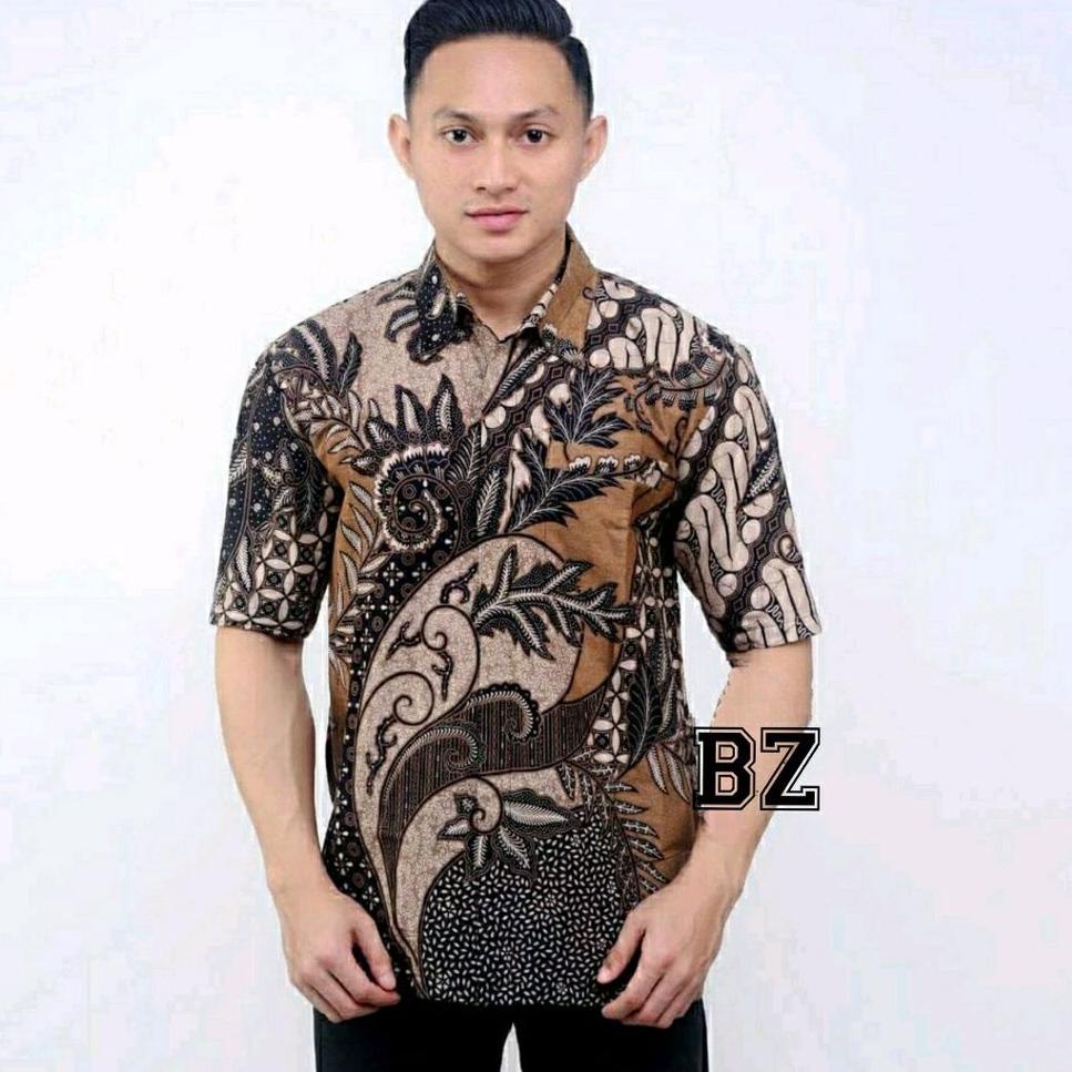 Recomended Baju Batik Pria Dewasa 2022 Lengan Pendek Kekinian Kemeja Batik Lengan Pendek Pria Mewah 