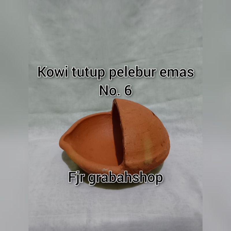 kowi tutup pelebur emas no 6/pelebur logam tanah liat asli berkualitas grabah tanah liat