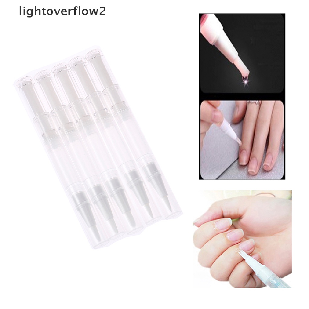 (lightoverflow2) 5pcs / Set Kontainer Kosong 3ml + Brush Untuk Lip Balm / Kosmetik / Makeup / Travel