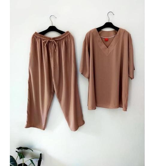 Murah Banget STELAN ANDIN RAYON POLOS (COD) SETCEL ANDIN/ ANDIN IKATAN CINTA/ONE SET ANDIN/ONE SET V