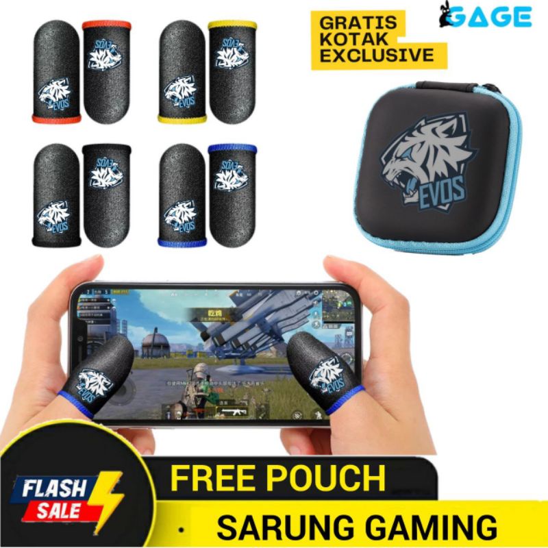 GRATIS POUCH BOX Sarung Game Evos Gaming Gamers Anti Keringat Licin Basah Premium