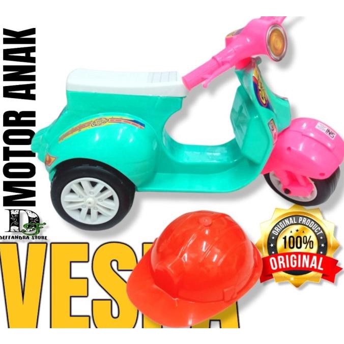 Mainan Anak Motor Pespa Free Helm