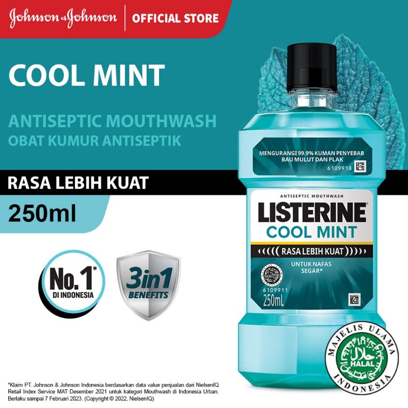 LISTERINE Cool Mint Antiseptic Mouthwash / Obat Kumur Antiseptik - 250ml