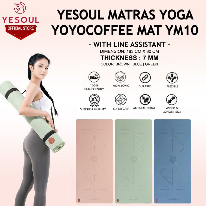 Yesoul Matras Yoga YOYOCOFFEE MAT YM10 183cm × 80cm - Thickness : 7mm