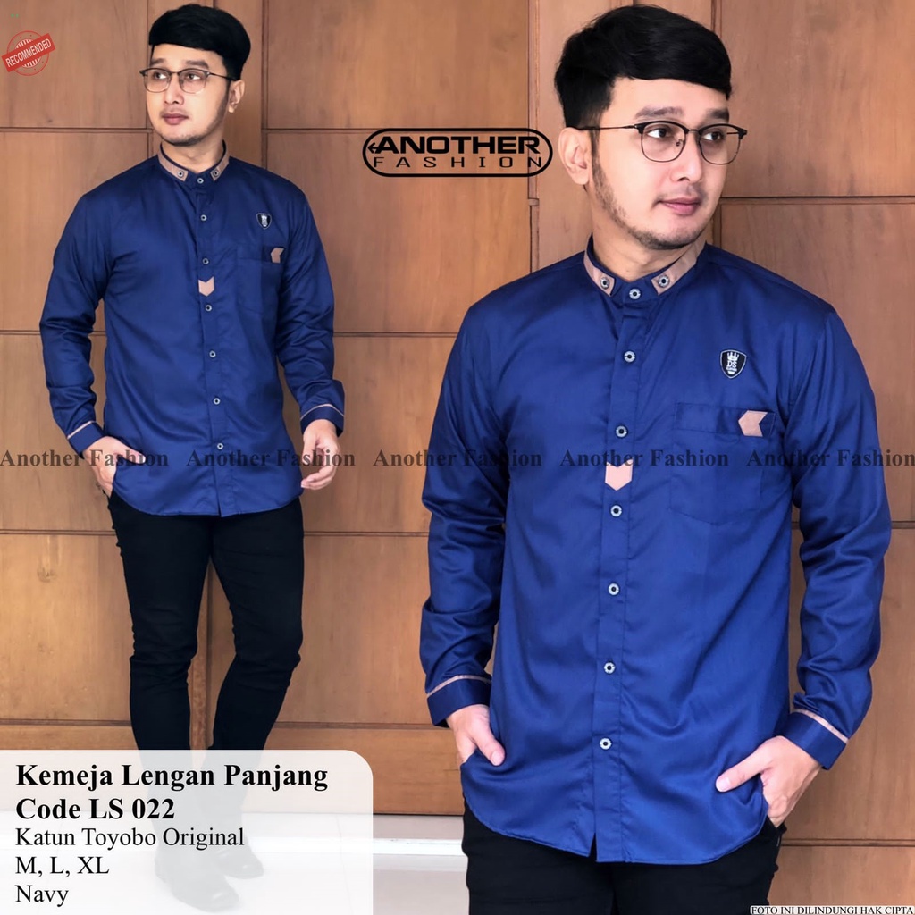 Kemeja Remaja Pria Lengan Panjang Hem Katun Toyobo Polos Variasi Model Terbaru