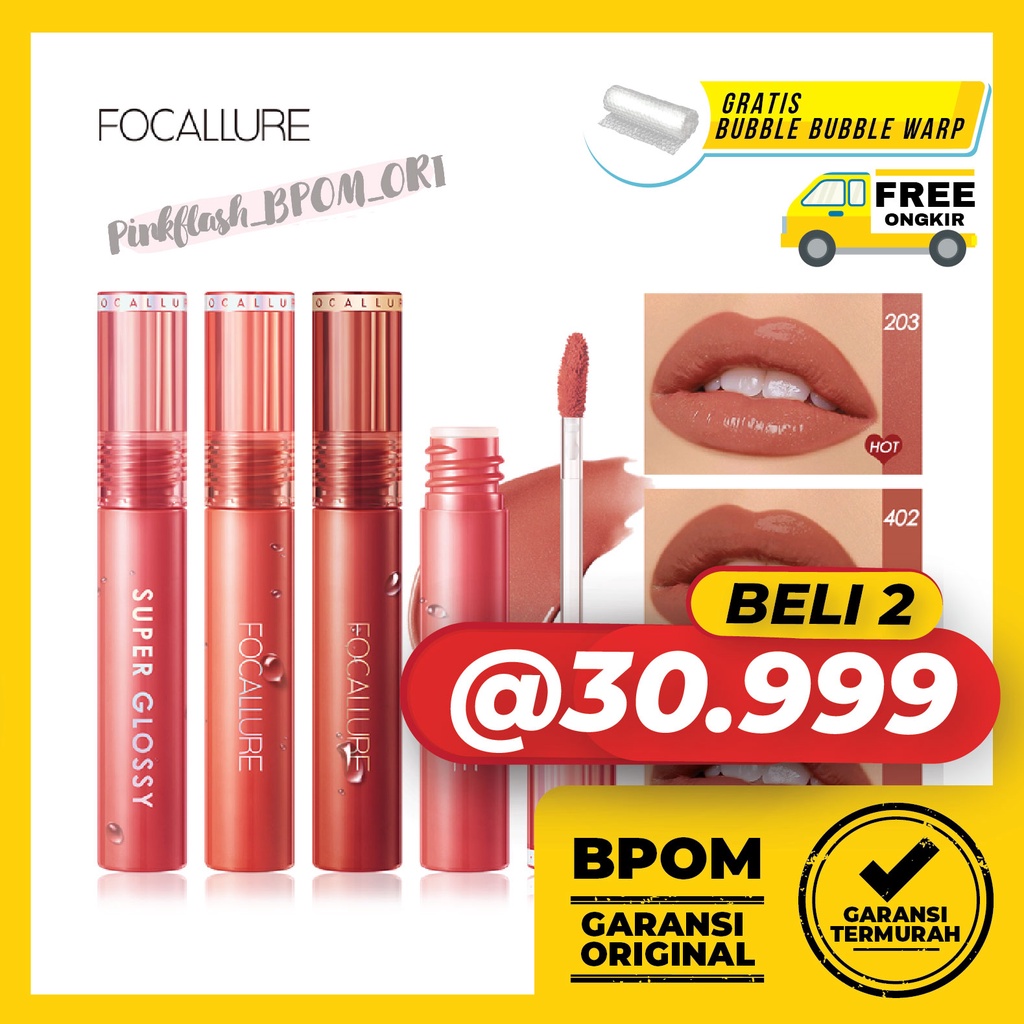 FOCALLURE Jelly Clear Dewy Lip Tint Focallure - Lip Gloss Focallure Lipstik Focallure Liptint Focallure Lip Gloss FA208