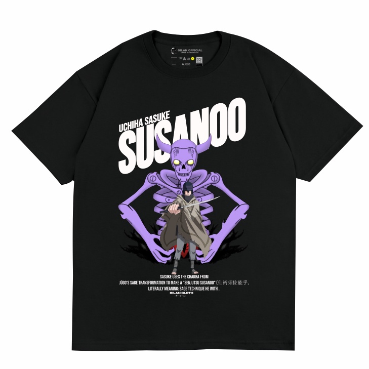 GILAN Baju Kaos T shirt Distro Unisex Gambar Sasuke Uchiha Itachi Uchiha Clan Anime Naruto