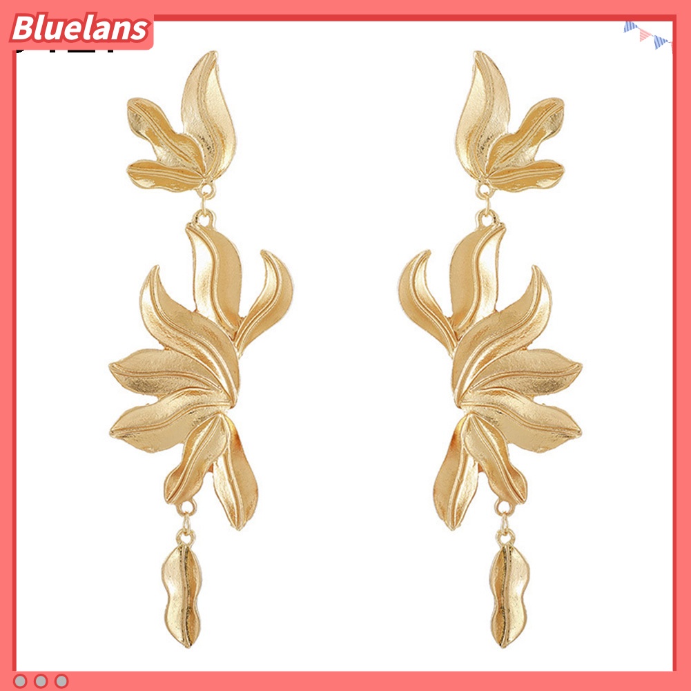 Bluelans Anting Kait Gantung Wanita Desain Daun Bunga Butterfly Untuk Hadiah