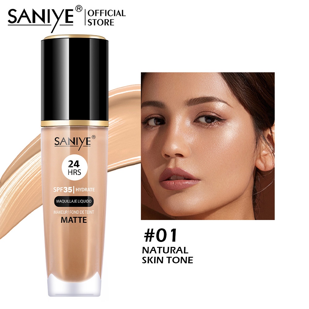 [ 100% ORIGINAL &amp; READY ]BPOM SANIYE R6012 MATTE LIQUID FOUNDATION 24 HOURS LONG - LASTING SPF 35 4 COLORS MATTE