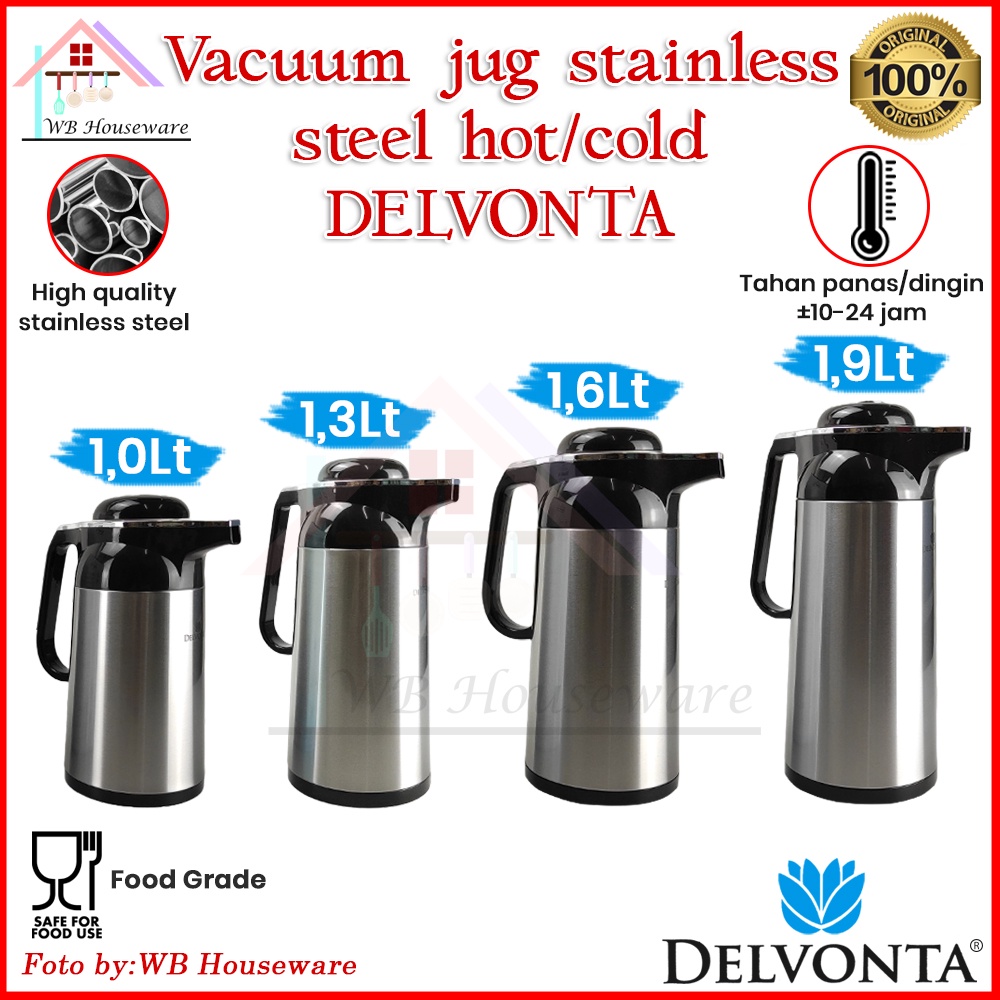 Jual Termos Delvonta vacuum jug 1 liter / 1,3liter / 1,6liter / 1