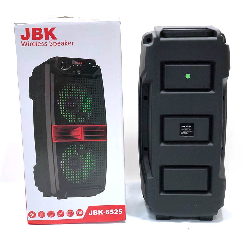 Speaker Bluetooth + Mic Karaoke Portable JBK-6525 Wireless Karaoke DOUBLE SPEAKER KOPER PORTABLE SPEAKER MUSIC BOX BLUETOOTH