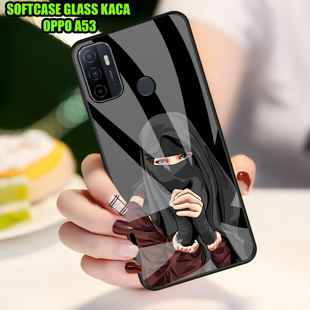 Softcase Glass Kaca OPPO A53]- Case Hp Pelindung Handphone OPPO A53] [ A79]