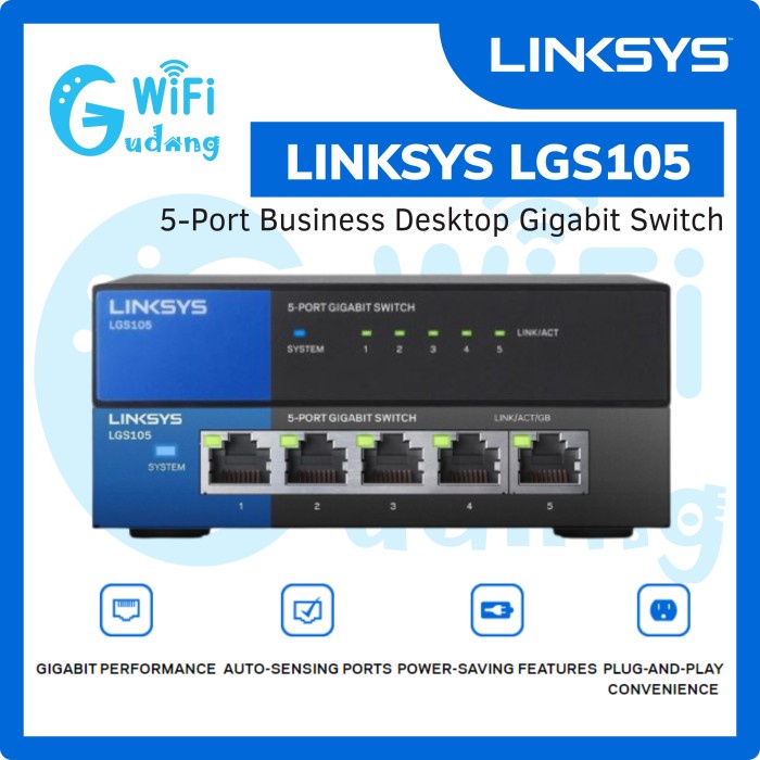 Jual Linksys Lgs105-Ap 5-Port Business Desktop Gigabit Switch | Shopee ...