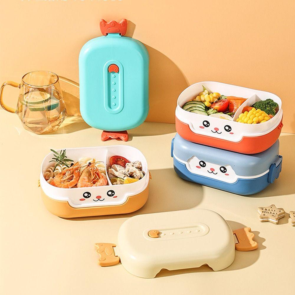 R-FLOWER Lunch Box Anti Bocor 2kisi Dengan Sendok Wadah Makanan Sayur