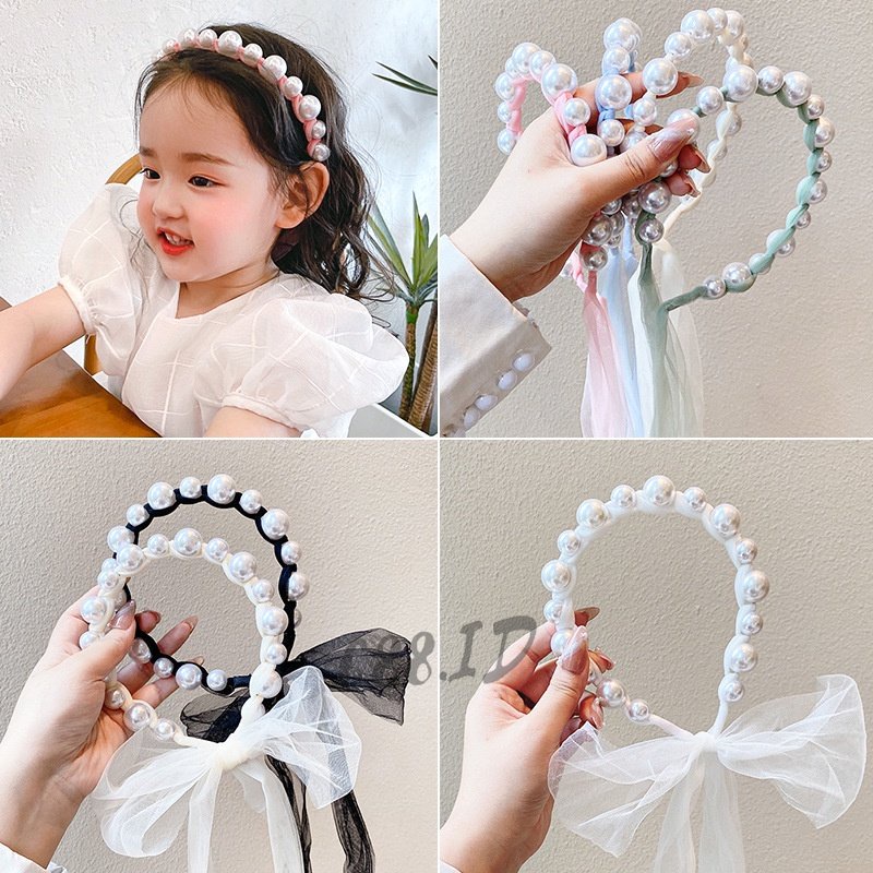 Bando Mutiara Besar Tali Kepang untuk Anak Perempuan Wanita Dewasa Fashion Korea BDO 08