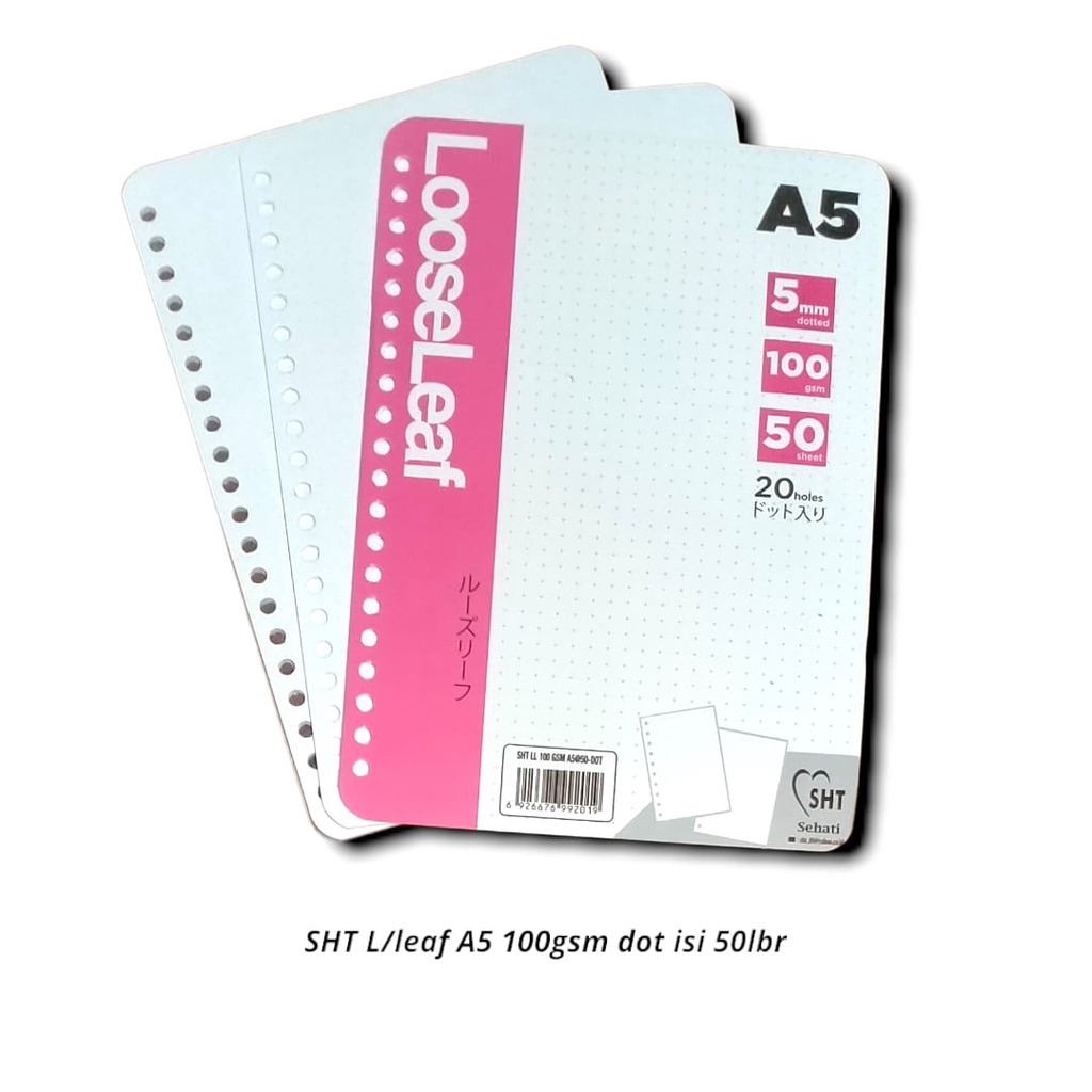

KERTAS BINDER LOOSE LEAF A5 ISI 50 TITIK DOT 100 GRAM TEBAL 20 LUBANG