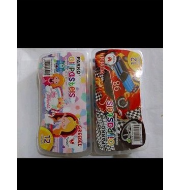 

(1Pack) crayon oil pastel 12 warna parko