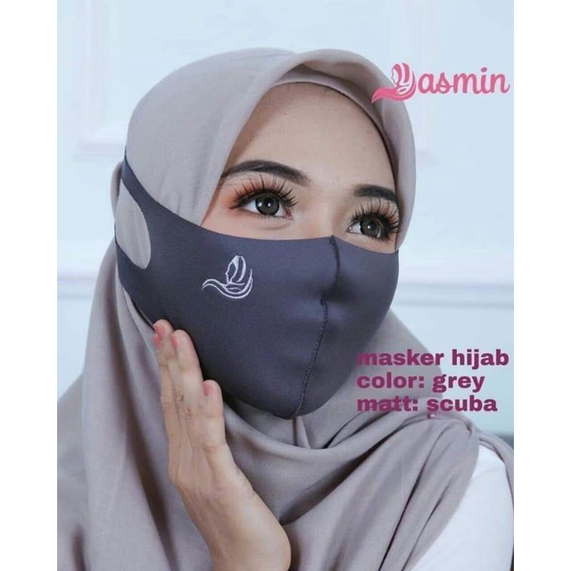 Masker Hijab Scuba 2 biji Bonus Strap Masker