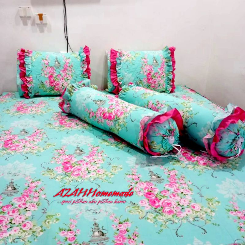Sprei Bantal Guling Rumbai Motif Bunga Katun Star