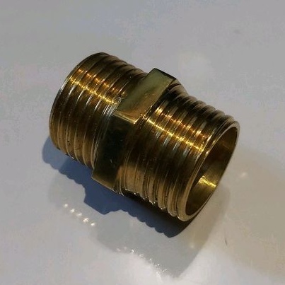 DUOBEL NEPEL 1/2 X 1/2 KUNINGAN BRASS / DOBEL NEPEL DRAT LUAR SOCK KUNINGAN