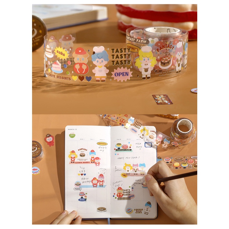 PET Sticker Tumblr Book Journal Handphone Scrapbooking Bujo Stivker PET3