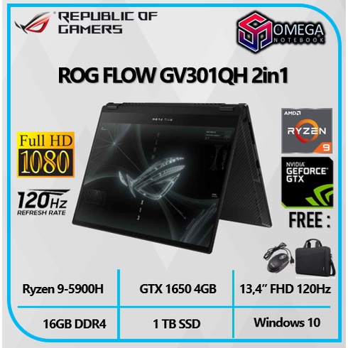 ASUS ROG Flow X13 GV301QH Ryzen 9 5900H GTX1650 4GB RAM 16GB 1TBSSD 13,4&quot;FHD 120Hz