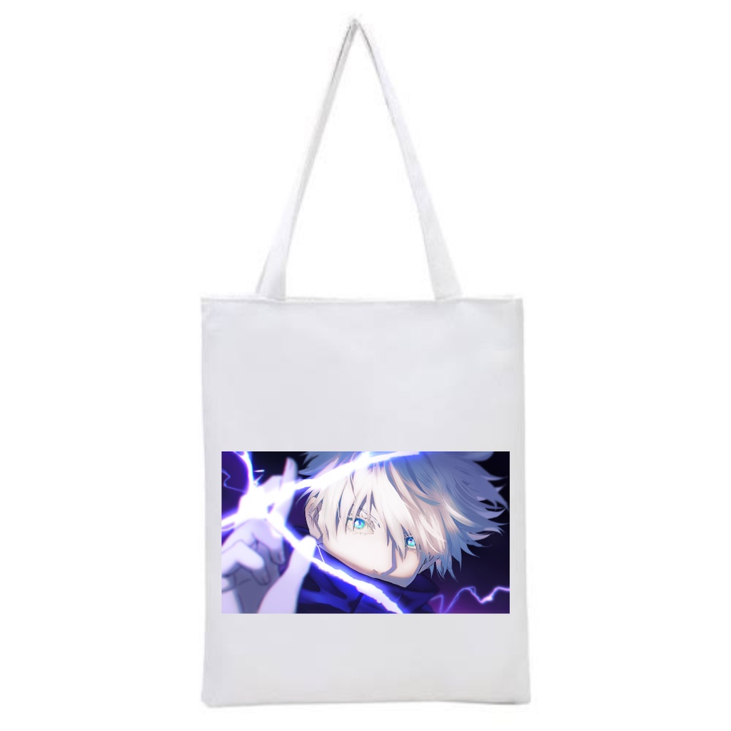 BISA CUSTOM TOTEBAG RESLETING JUJUTSU KAISEN ANIME Tas manga tote bag gojo yuji megumi mahito