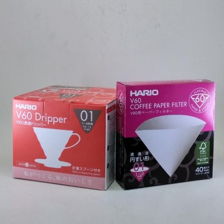 Hario V60 01 Red dan Paper Filter Hario Set Dripper V60 Hario Merah