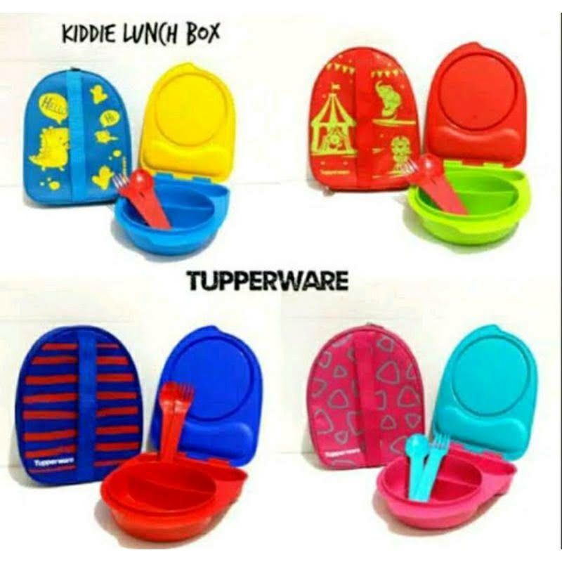 SALE  KIDDOS LUNCH SET ORIGINAL TUPPERWARE - TEMPAT MAKAN ANAK SET DENGAN SENDOK GARPU DAN TAS - KOT