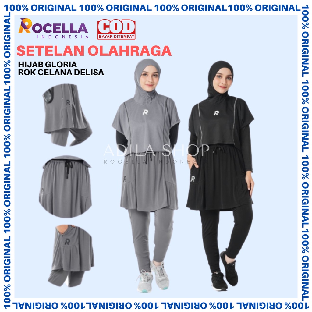 Setelan Olahraga Rok Celana Delisa dan Hijab Gloria Rocella Rok Celana Olahraga Pakaian Olahraga Out