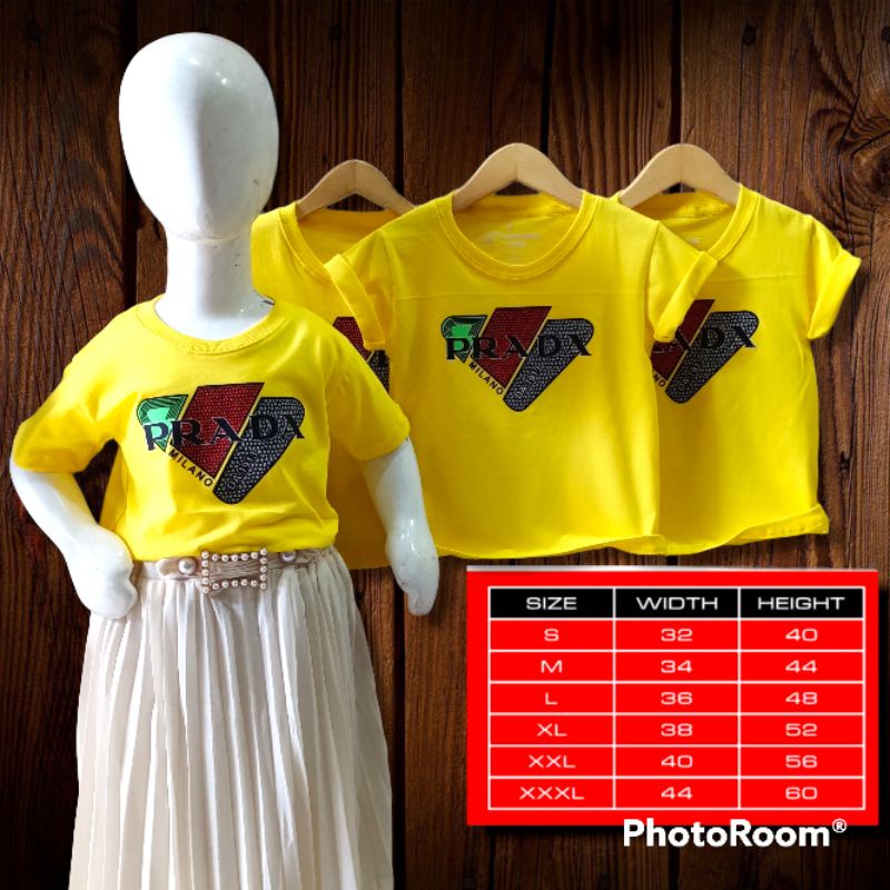 kaos anak perempuan Prada usia 1-8 tahun