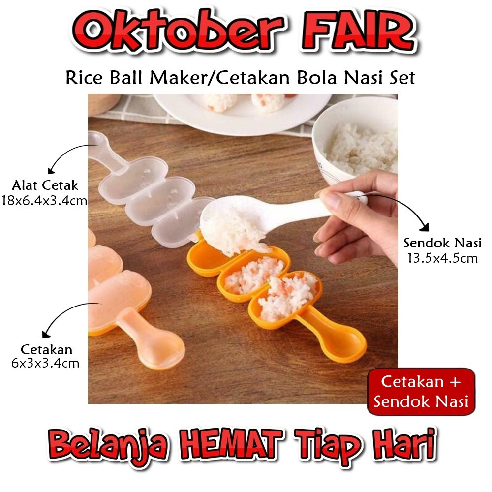RML418H Rice Ball Maker/Cetakan Bola Nasi Set
