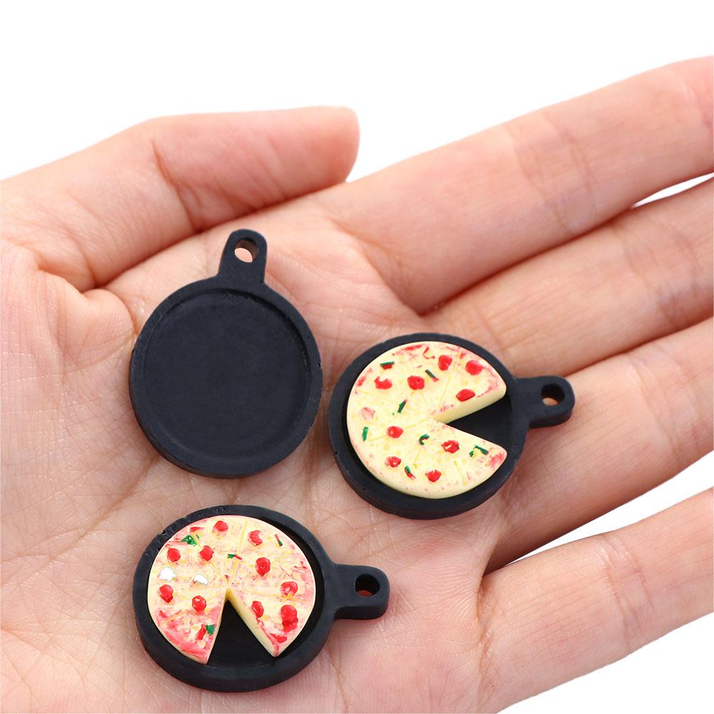 Lanfy Rumah Boneka Miniatur Mini Pizza Plate Plat Besi Pretend Play Mainan Model Dekorasi Rumah Boneka Kerajinan Dapur Mainan Anak