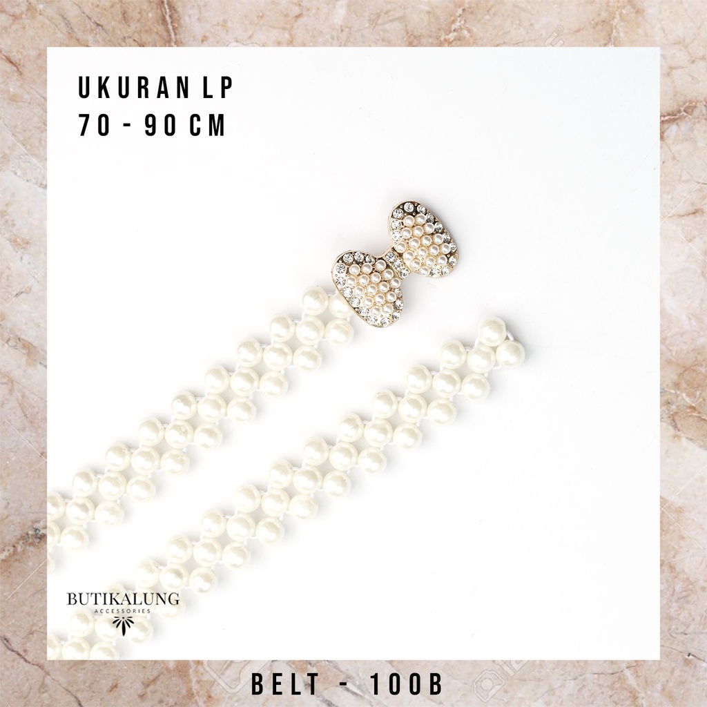 Ikat Pinggang Mutiara Gesper Mutiara Pesta Belt Gaun Syari Sabuk Aksesoris Dress 095 - 100 ,146-149, dan 152