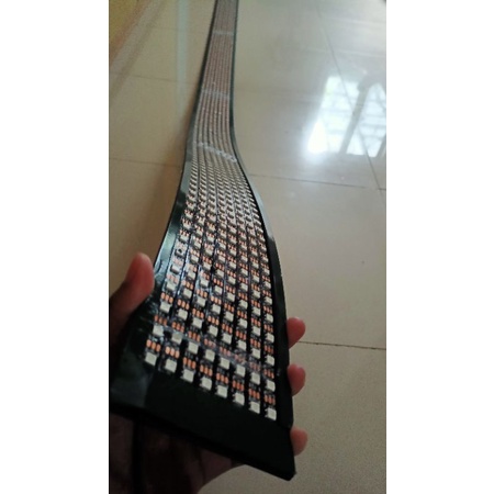 Strobo kaca depan running text 7 baris