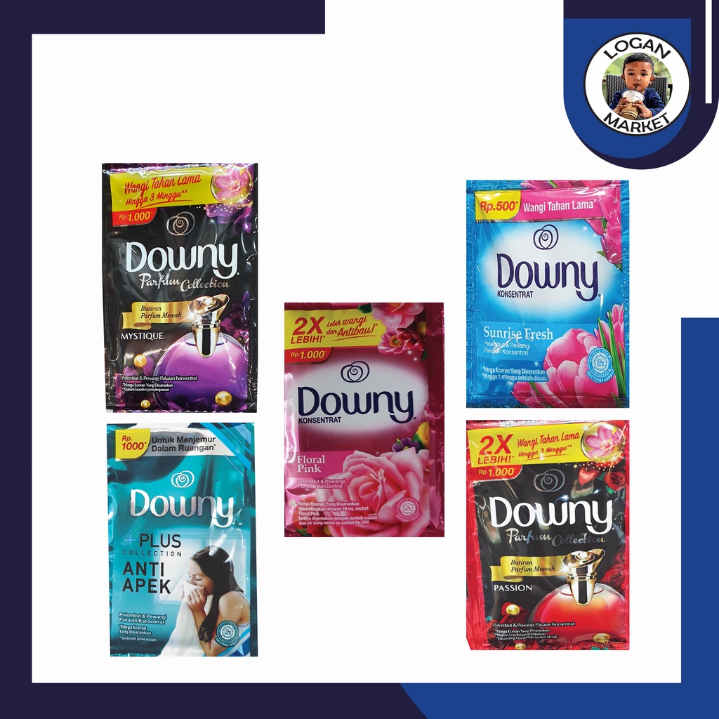 Downy Pewangi Sachet Renceng 1000an 19ml 19 ml (ex 20ml 20 ml) 12 Sachet Pcs 12Pcs Anti Apek Floral Pink Mild Gentle Mystique Passion Sunrise Fresh