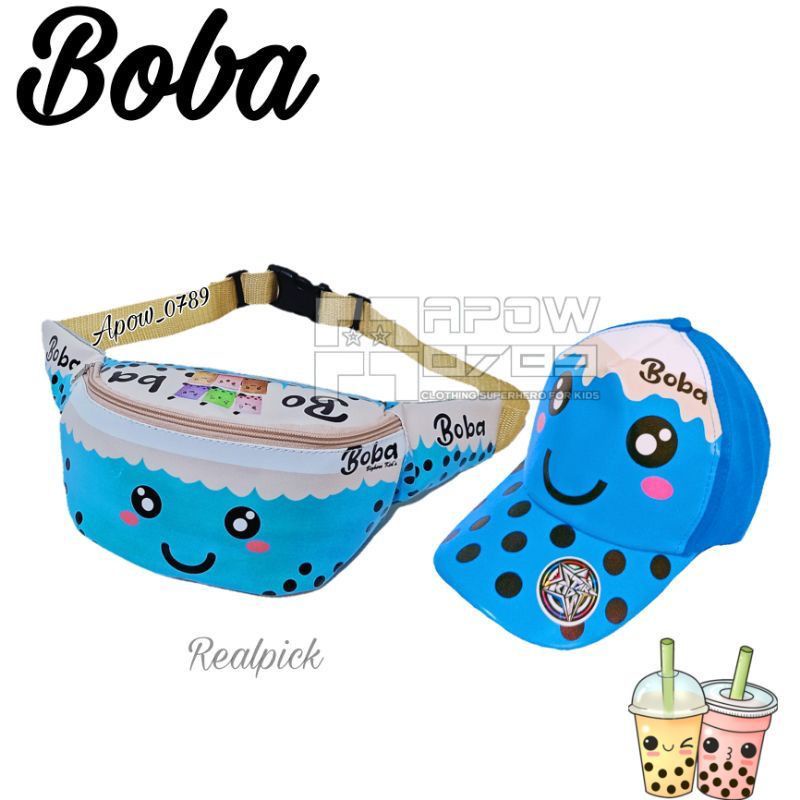 Ransel Boba Anak Dan Wasbag Boba+Topi Terbaru printing