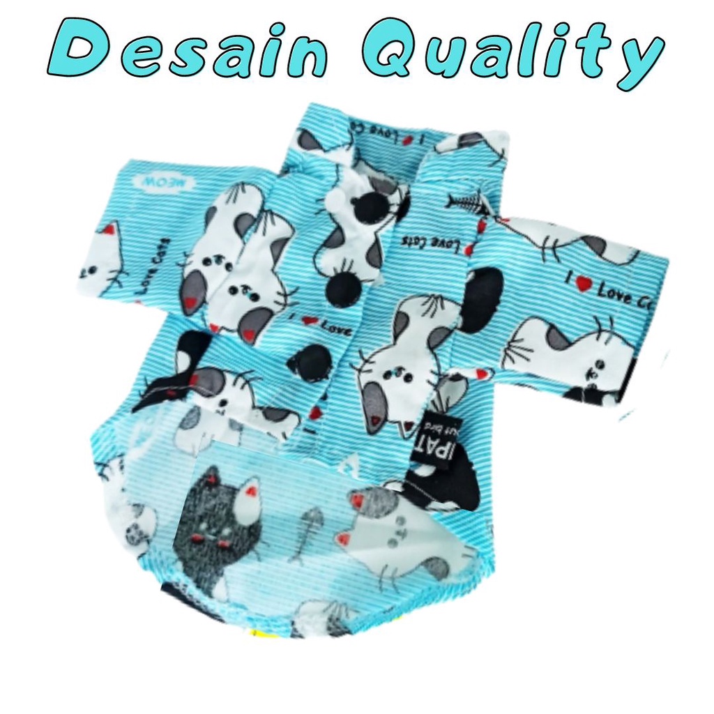 Baju Kucing Kostum Kaos Kemeja Pet Shirt Clothes T-Shirt Dengan Berbagai Motif FEZONE