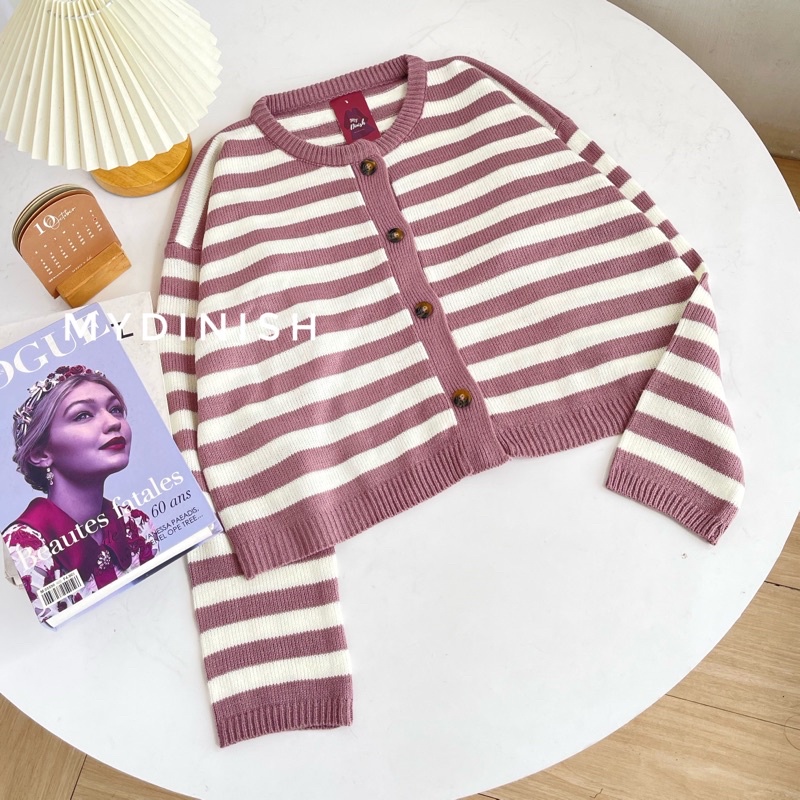 Tikha Setrip Cardy - Cardigan Wanita terbaru