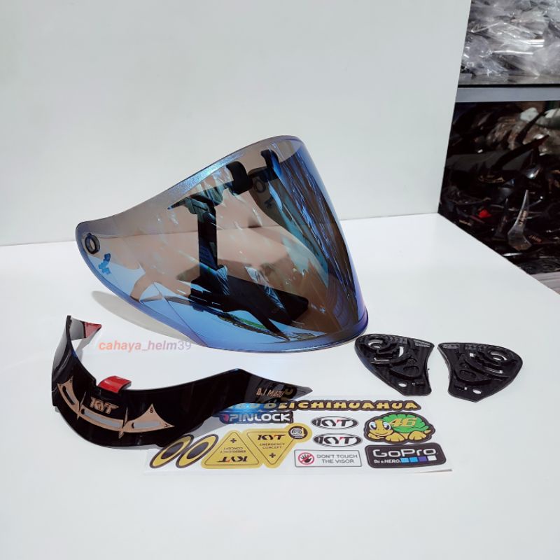 Jual Paket Visor Helm Kyt Galaxy Kyt Djmaru Iridium Silver Spoiler