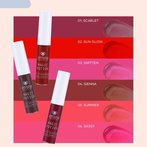 EMINA Magic Potion Lip Tint 5.5mL no 1-6 | liptint emina GIRLSNEED77