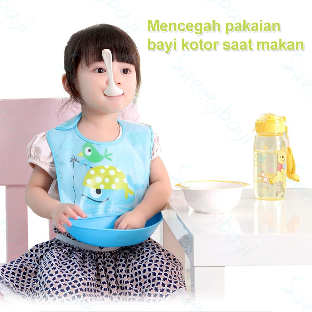 SweetyBayi Slabber bayi waterproof Celemek makan bayi multifungsi