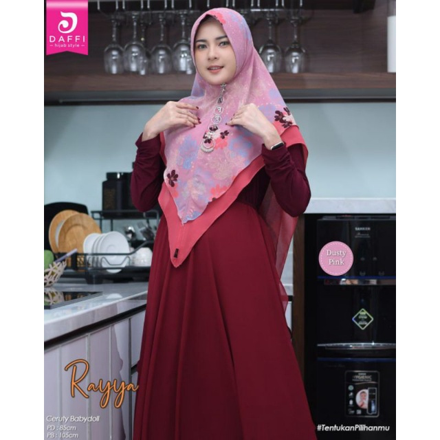 rayya Khimar motif Khimar jumbo by Daffi hijab